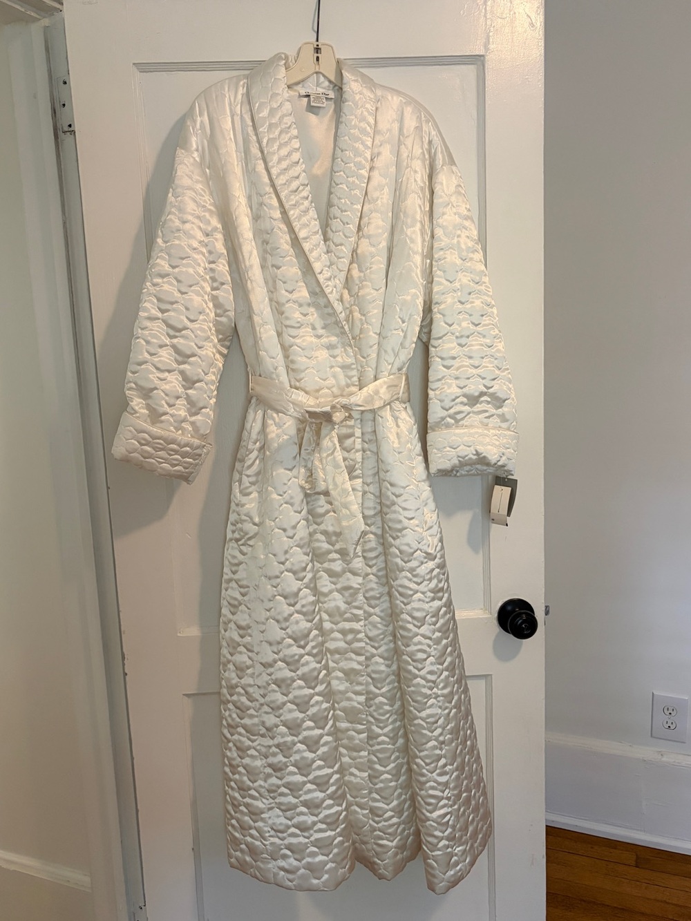 Vintage Christian Dior Quilted White Robe